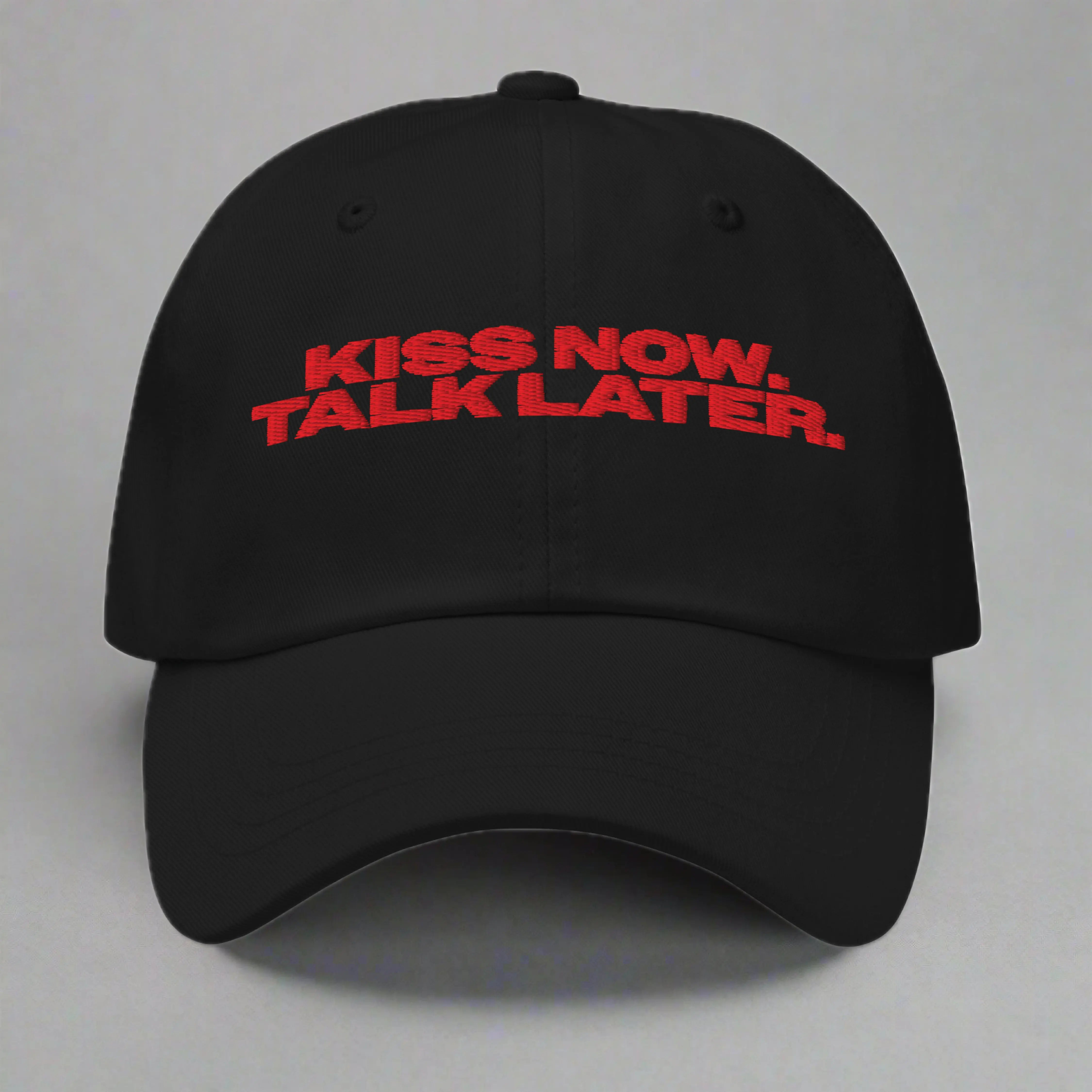 Kiss Now Talk Later Dad Hat YES HOMO