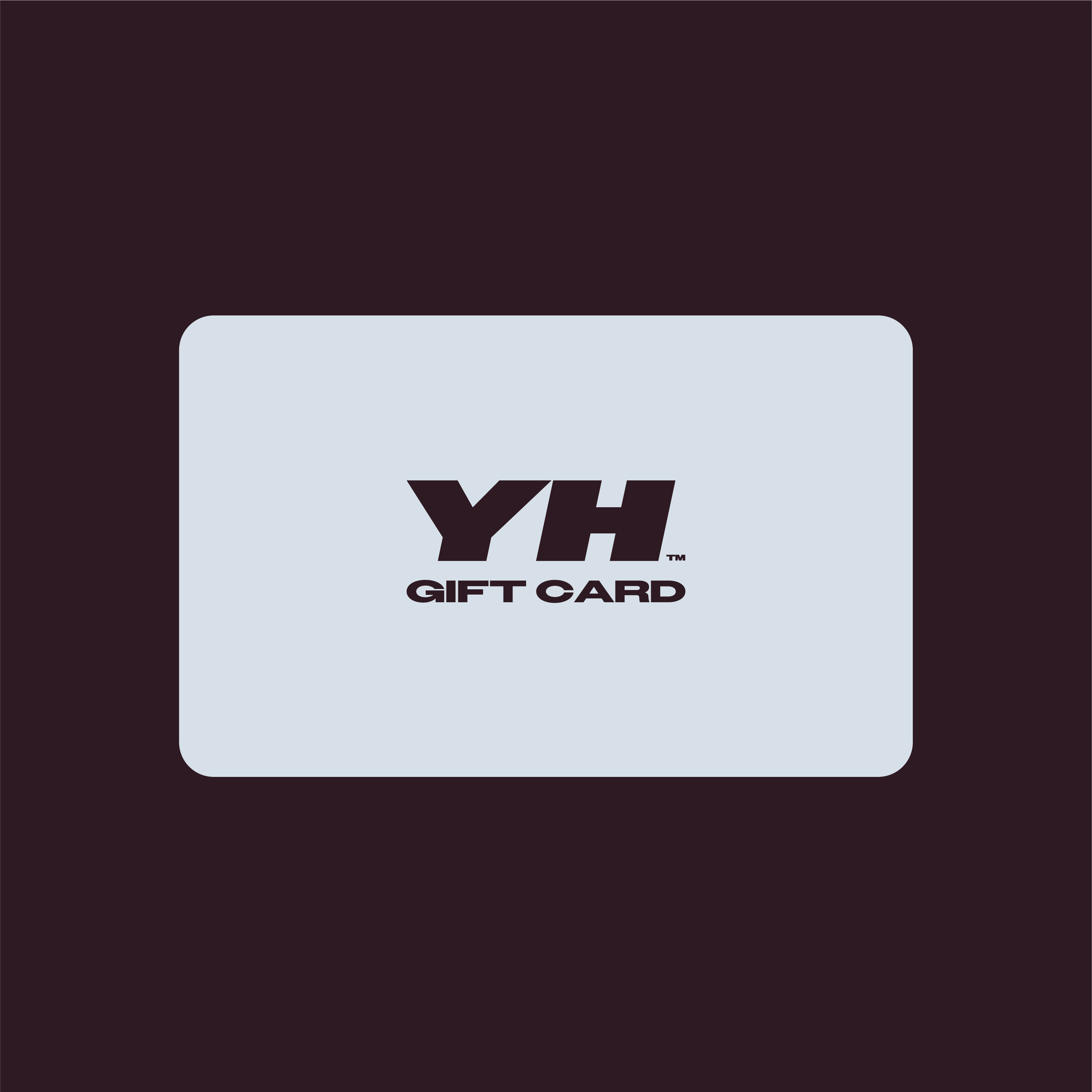 YH Gift Card on a dark background