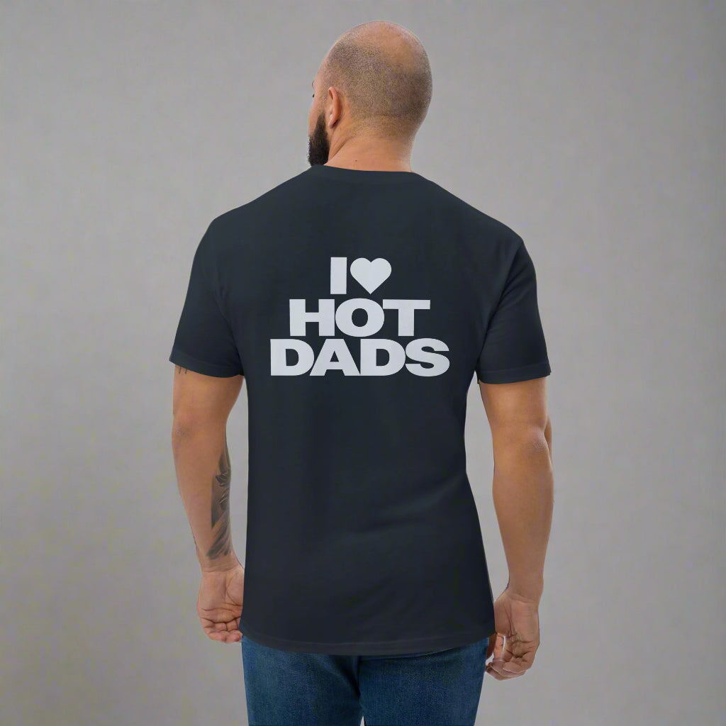 I Love Hot Dads Fitted T-Shirt - M