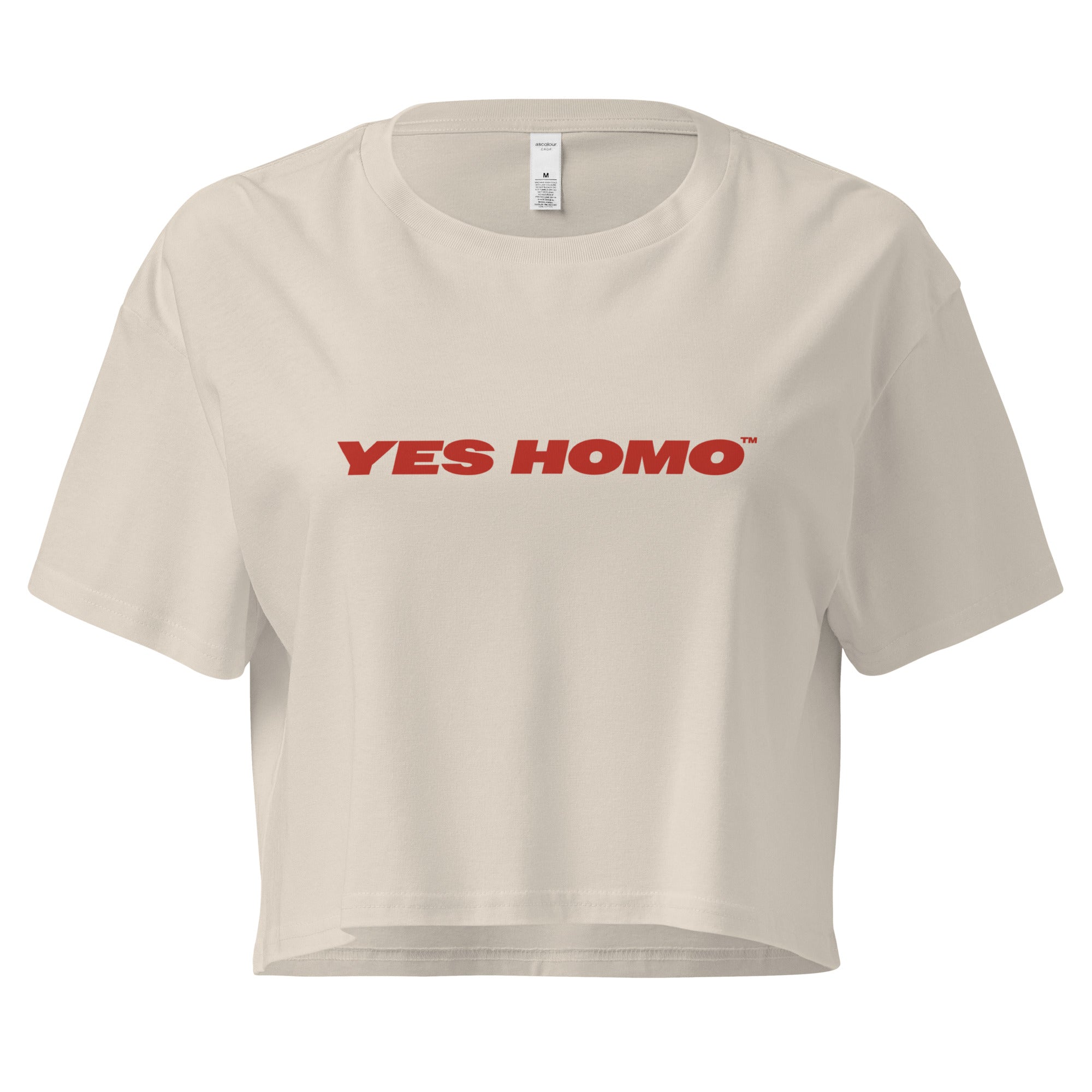 Yes Homo Front - Poppers, Music, Hot Boys, Makeouts, 6am Ubers Crop Top - S